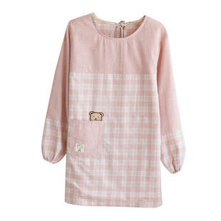 围裙家用厨房反穿罩衣女大人长袖防水防油护衣带袖子2026新款做饭