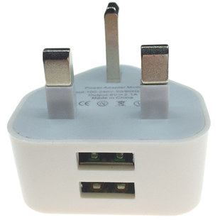 2A多孔USB充电器双口USB手机充电头火牛3插头中国香港澳门新加坡马来西亚英式三插头2个USB接口5V1A英规标头1