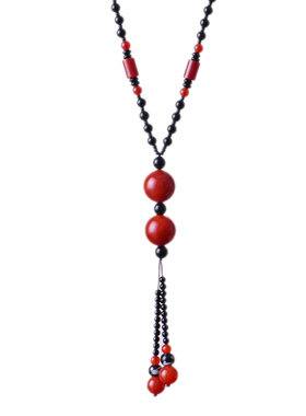 纯然红玛瑙线绳复古时尚大气项链