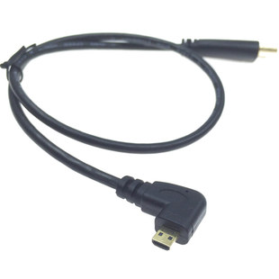 弯头MicroHDMI转HDMI数据线平板电脑手机数码相机连接电视连接线