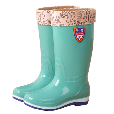 雨鞋女高筒雨靴长筒冬加绒中筒