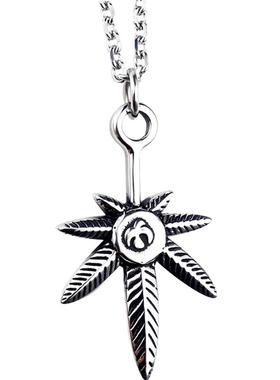 韩版简约枫叶项链男士潮男挂坠