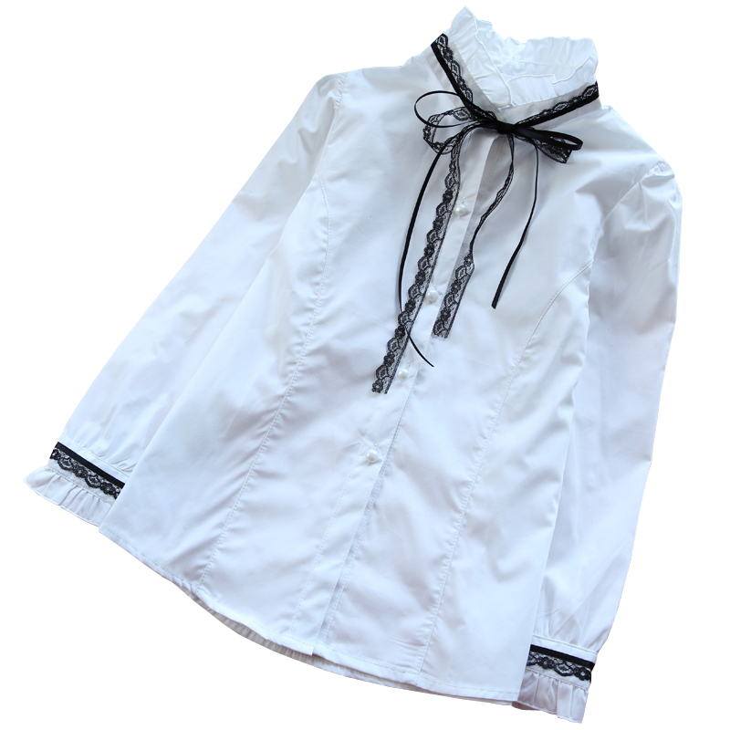 中大童女孩全棉白色演出服衬衫