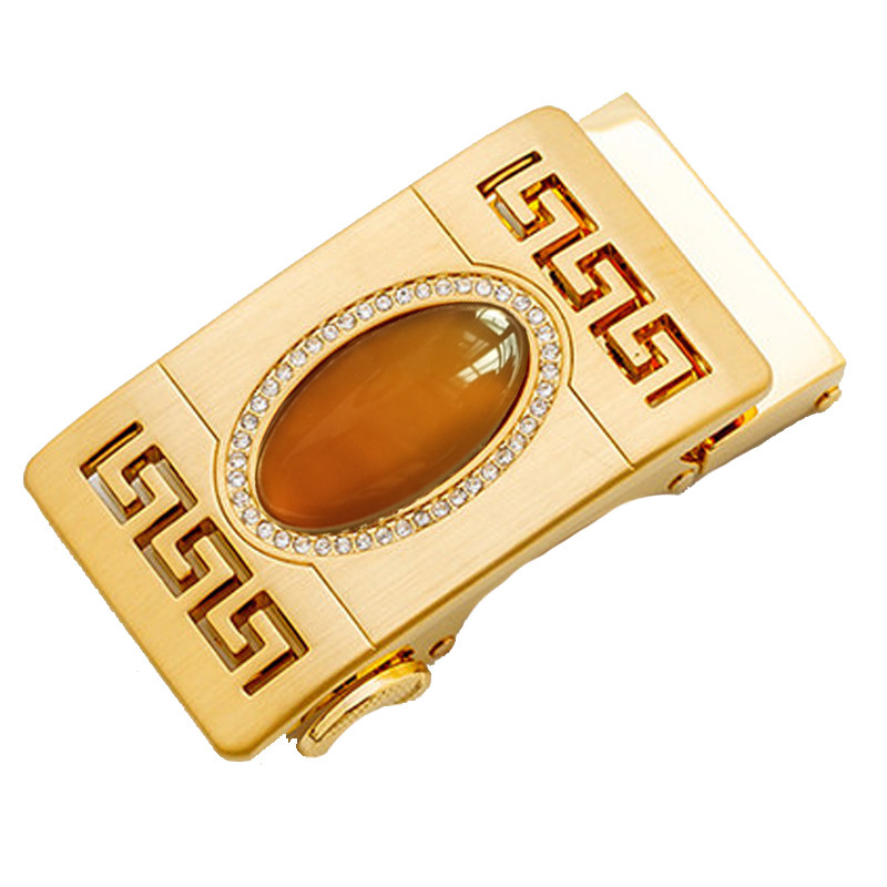 皮带扣男玉石扣头自动扣皮带合金玛瑙宝石玉石皮带扣腰佩 招财