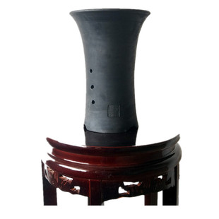 龙汶 经典透气兰花花盆纯手工泥瓦盆 黑陶束腰款热卖吊兰专用盆