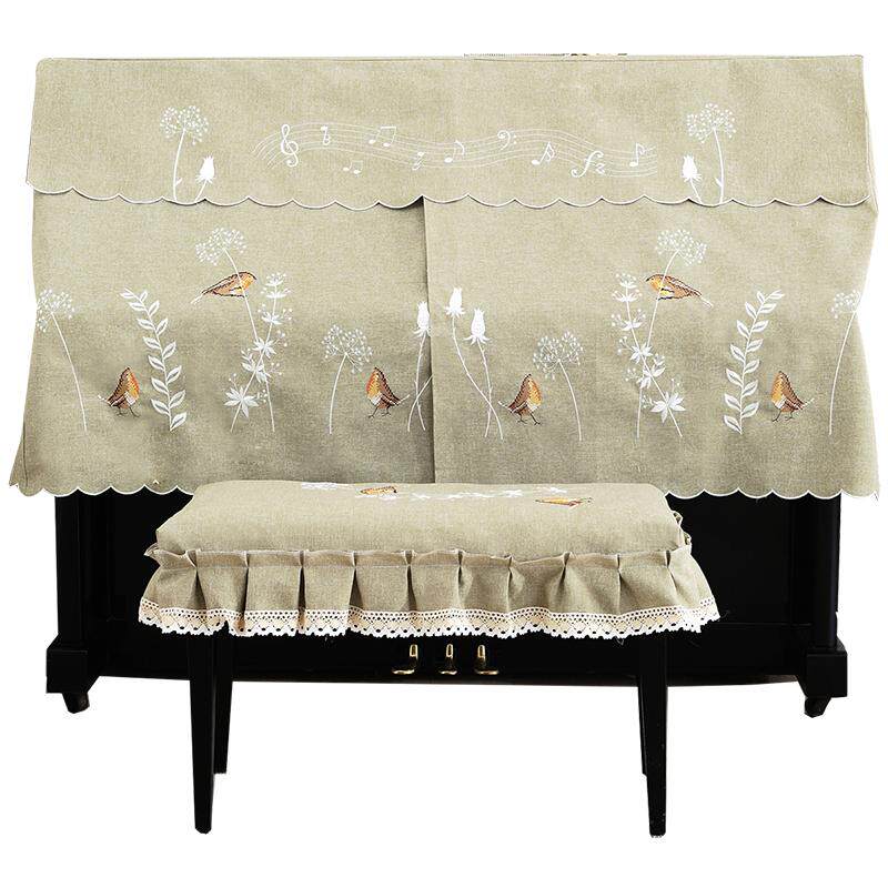 钢琴罩半罩防尘盖巾美式乡村布艺刺绣全披雅马哈琴布琴凳全罩欧式