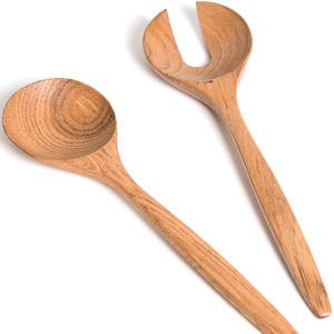 若素生活 原木沙拉叉创意色拉搅拌勺叉 相思木勺木叉色拉勺叉套装