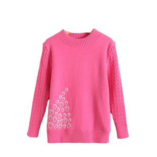 快活龙儿童毛衣加绒小童110亮色圆领套头男女可穿袖子不加绒