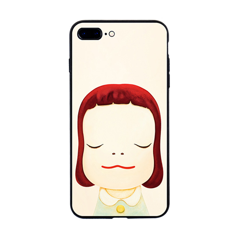 奈良美智适用iPhone13保护套苹果8p/XR/XS Max手机壳11/12/14/15promax大头娃娃浮雕全包防