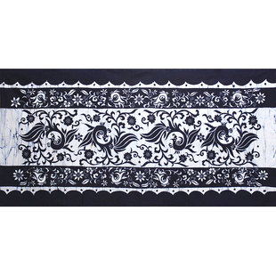 蜡染画凤花飞舞民族特色清新家居装饰画酒吧茶室茶几布艺长条桌布