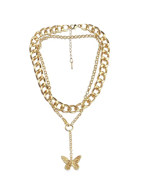 choker小众设计感叠戴蝴蝶锁骨链