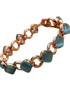 威妮华比拉蓝色猫眼石菱形OL镀金