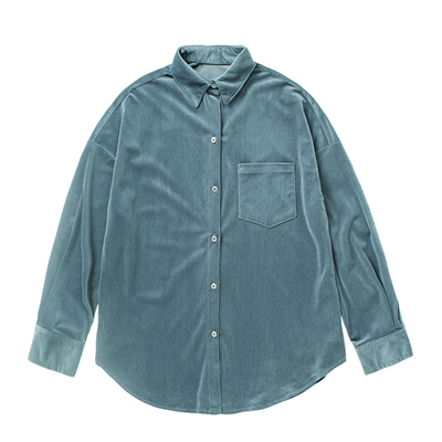 loen原创秋冬灯芯绒宽松长袖衬衫