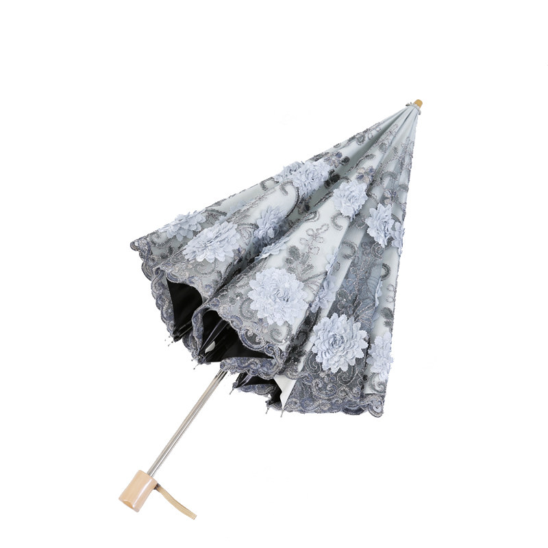 太阳伞防晒防紫外线超轻小女神晴雨两用韩版时尚蕾丝黑胶公主洋伞