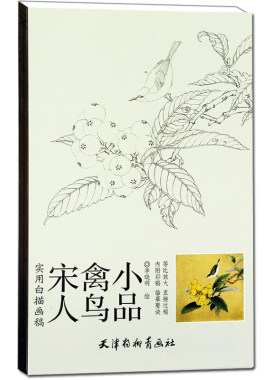 【天津杨柳青画社】宋人禽鸟小品 实用白描画稿放大版李晓明绘 工笔禽鸟画技法步骤详解国画工笔花鸟画底稿画稿临摹画册范本画谱书