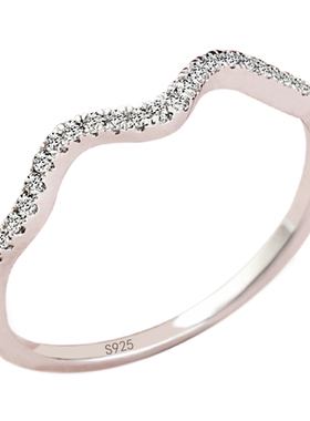 原创开口竹节纯银食指刻字尾戒