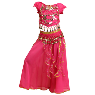 儿童肚皮舞练功腰链少儿印度演出服金片民族舞蹈铜锣腰带小孩练习