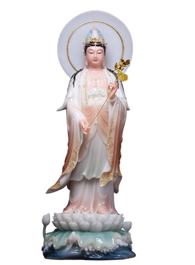 汉白玉西方三圣佛像阿弥陀站像