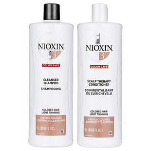 美国进口NIOXIN丽康丝/俪康丝防脱密发3号洗发水护发素套装1L植物