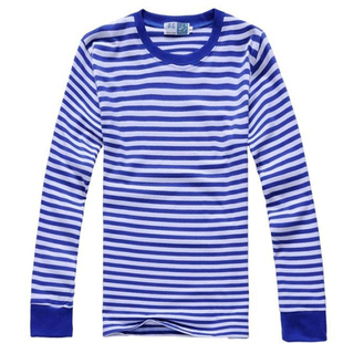 海魂衫长袖T恤梅花水手情侣打底衫男女加大蓝白条纹班服印字LOGO