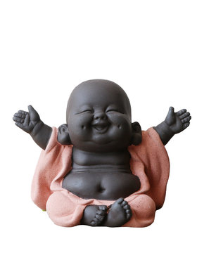 宜兴紫砂人物可爱风招财弥勒佛