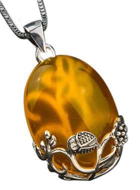 复古吊坠空托琥珀蜜蜡镶嵌绿松石