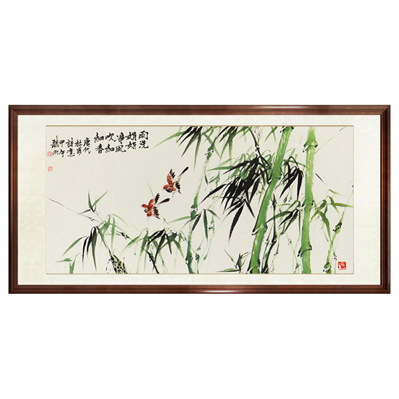 国画竹子水墨画花鸟画茶楼真迹
