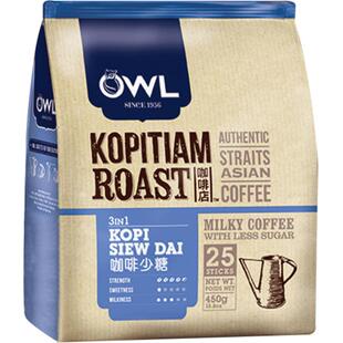 送杯】新加坡OWL猫头鹰咖啡 越南进口速溶咖啡粉条装450g*2袋