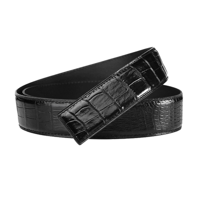 鳄鱼史蒂芬鹰头无拼接真皮腰带
