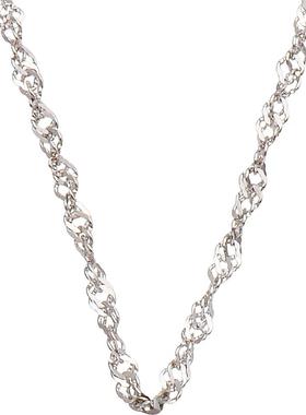 925银链短款锁骨项链女圆珠链蛇骨链水波纹简约无吊坠链子配饰品