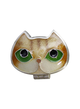 喵星人手工掐丝纯银原创女款珐琅