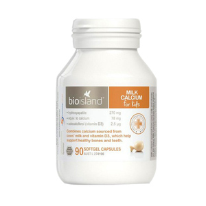 澳洲Bio Island佰澳朗德婴幼儿童宝宝牛乳液体补钙片胶囊V维D90粒