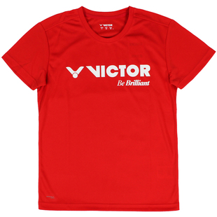 胜利羽毛球服维克多男女透气宽松运动体育T恤训练文化衫团购秋冬