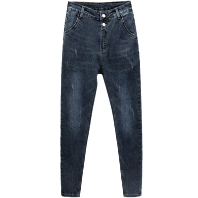 哈伦牛仔裤秋季高腰胖mm