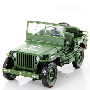 凯迪威军事家1:18 二战威利斯吉普车JEEP越野军车模型战车突击车