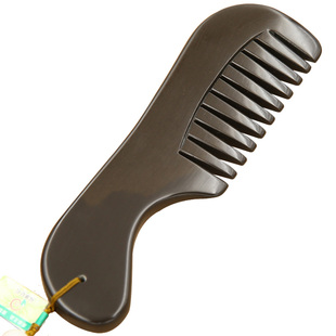 天然玄黄泗滨砭石梳子砭石经络按摩梳头皮头部头疗梳子家用通经络