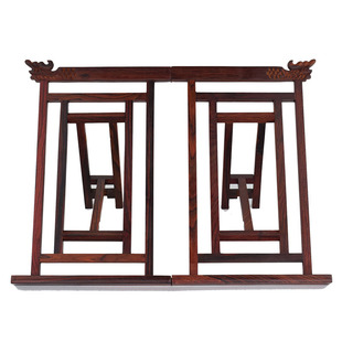 高档小叶红檀字帖架看书架书法字画架诵经架明式红木书帖架可折叠