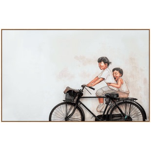 新中式怀旧儿童卧室床头装饰画中国风学校生活照片墙现代书房挂画