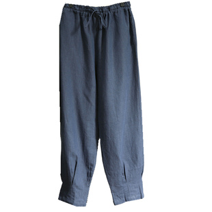 复古风男装亚麻宽松中国风棉麻休闲男士大码长裤春秋季新款灯笼裤