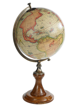 复刻木质古老地球仪摆件书房礼品