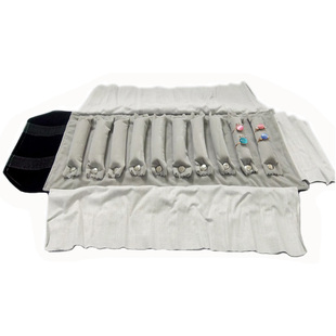 创意小号戒指耳钉项链套装珠宝卷包参展首饰收纳袋便携饰品卷包