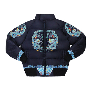 贝勒府中国风刺绣龙袍朝服棉衣棉服加厚男龙纹修身外套夹克休闲潮