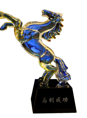 琉璃生肖办公桌开业礼物汽车摆件