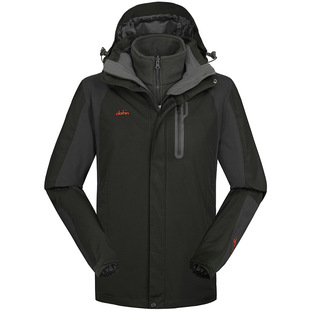 户外冲锋衣情侣加绒加厚三合一两件套秋冬季防风衣外套防水登山服