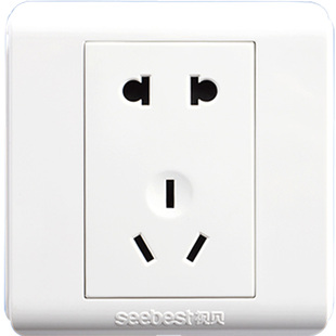 视贝墙壁开关面板家用墙开五孔插座二三插大间距86型暗装5孔10A