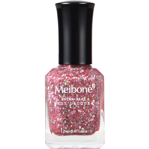 Meibone水性亮片指甲油无毒可剥持久撕拉闪粉渐变色酒红大红枣红