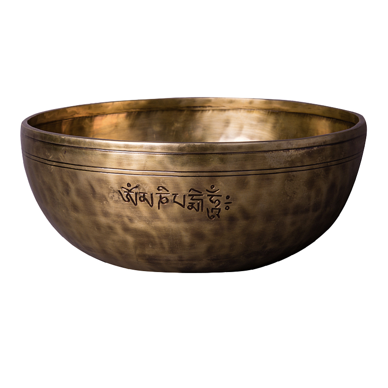 空銅古銅色加厚滿月缽尼泊爾手工梵音缽銅磬瑜珈冥想靜心禪意擺件