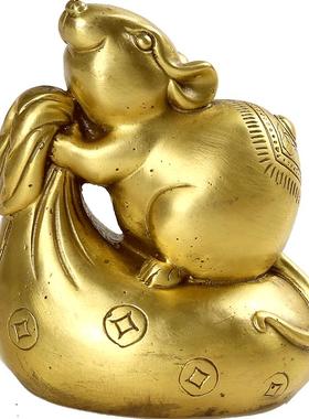 黄金袋金钱鼠摆件家居装饰摆设