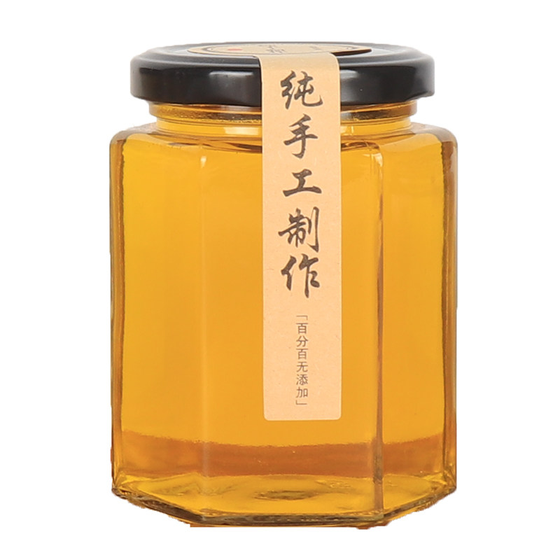 玻璃蜂蜜果酱燕窝带盖六棱瓶