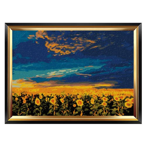 diy数字油画向日葵风景花卉填充填色画画手工手绘水彩油彩画挂画